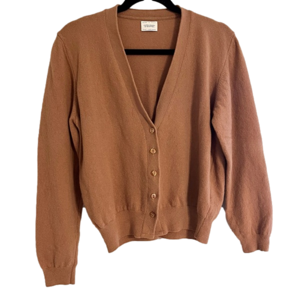 United Colors Of Benetton Sweaters - Vintage United Colors of Benetton Pure Lambswool Taupe Cardigan Made in Italy